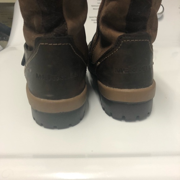 Merrell Emery Brown Leather Buckle Mid Calf Riding Boot Women's size 7 J42444. - Picture 3 of 5